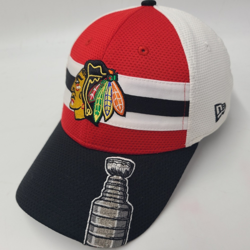 Chicago Blackhawks Hat Adjustable New Era 9Forty Red White Stanley Cup Champions